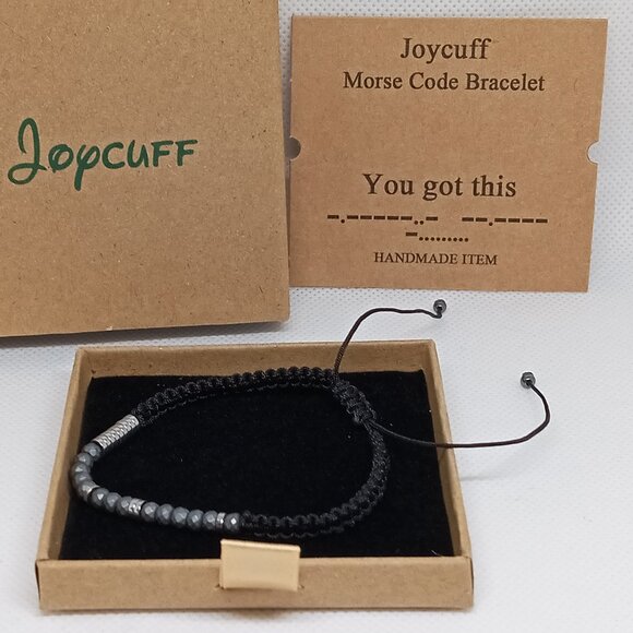 NWT Joycuff Morse Code Handmade "You Got This" Unisex Adjustable Bracelet #15 - Picture 16 of 16